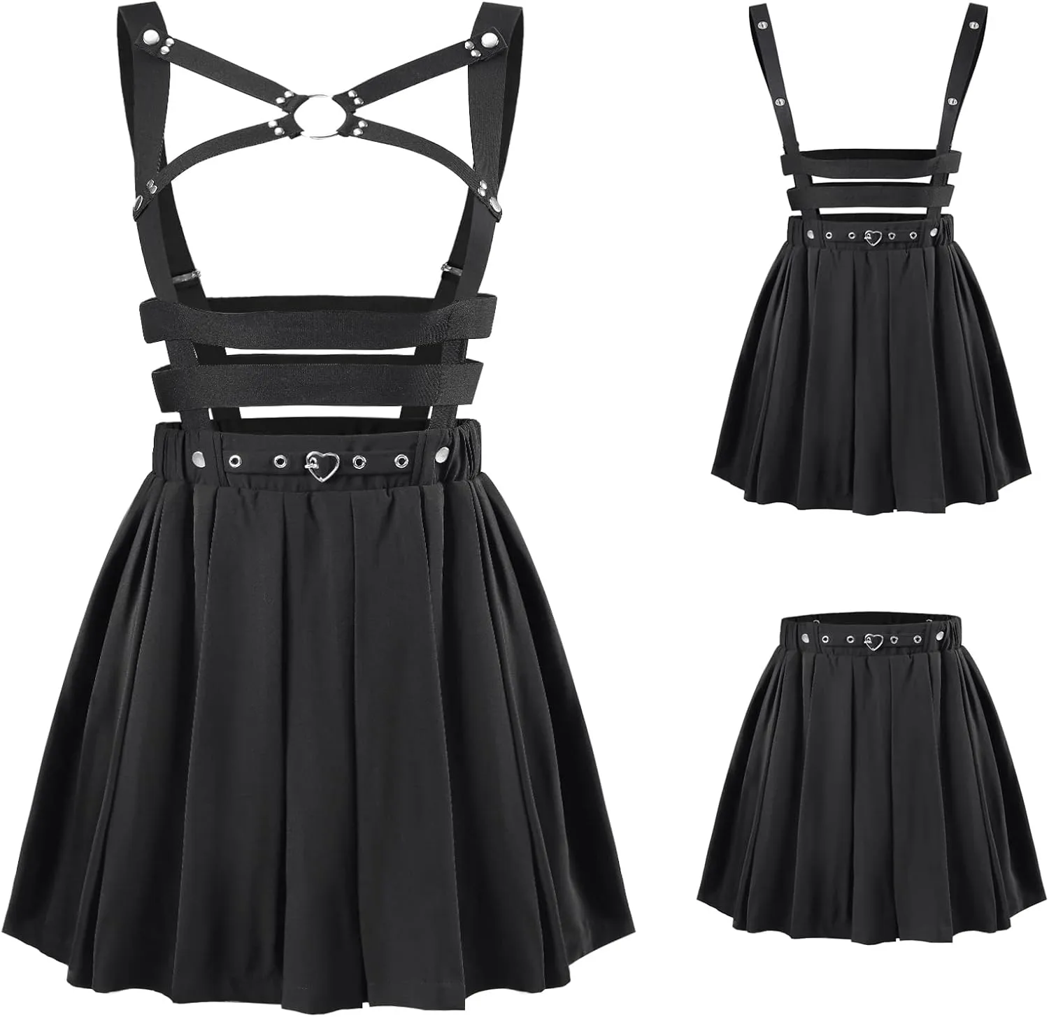 Littleforbig Overall Skirt Romper - Pleated Bondage Detachable Jumperskirt