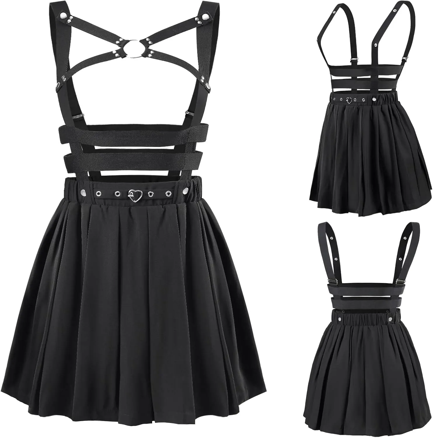Littleforbig Overall Skirt Romper - Pleated Bondage Detachable Jumperskirt