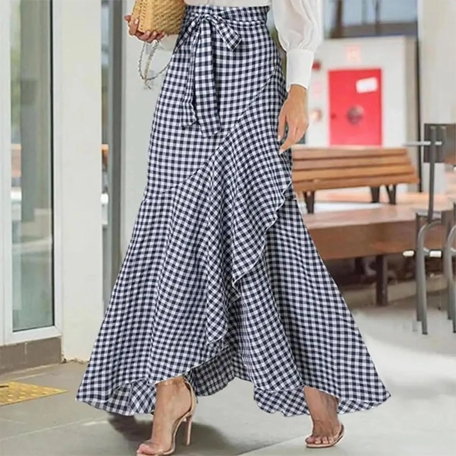 Loose Fit Skorts for Women Maxi Long Elegant Wrap High Cut Criss Cross Skort Women 2025