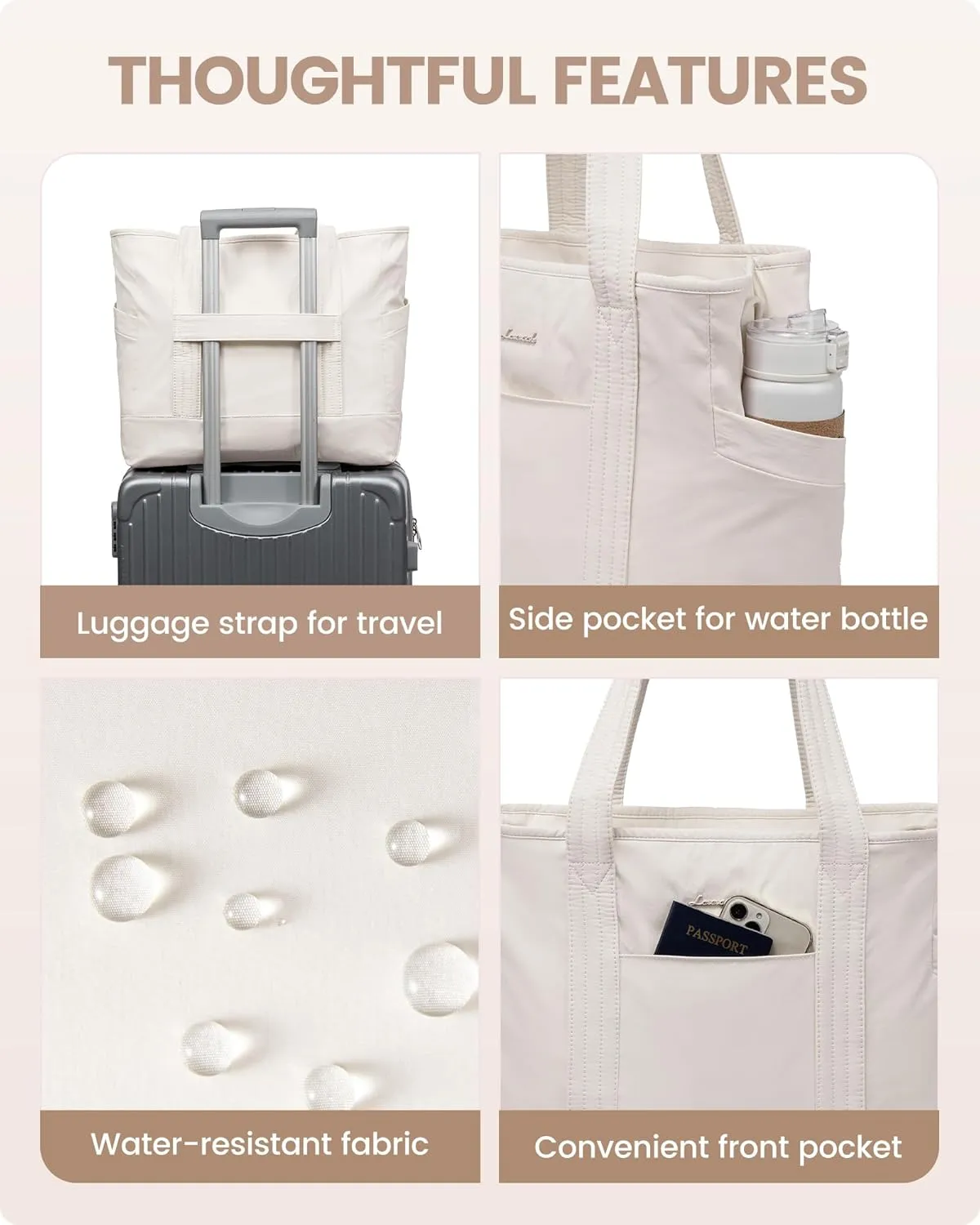 LOVEVOOK Tote Bag for Women,Lightweight Gym Tote Bag with Zipper,Work Tote with Laptop Pocket,Nurse Dance Yoga Bag for Travel