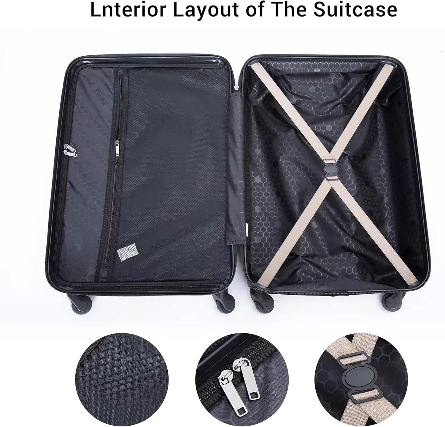 Luggage Sets,3 Piece Suitcase Set,ABS Lightweight Luggage with Spinner Wheels,TSA Lock,Hard Shell Travel Carry-on and Checked Suitcase Sets (Brown)