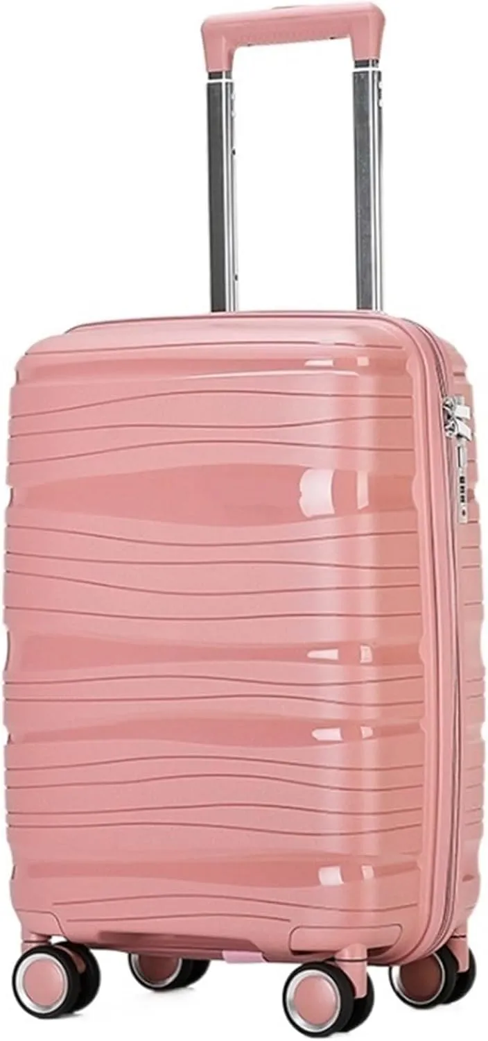 Luggage Travel Suitcase With Spinner Wheels,Lightweight Ergonomic Handles, Traveling Suitcases Trolley Suitcase (Color : Pink, Size : 24inch)