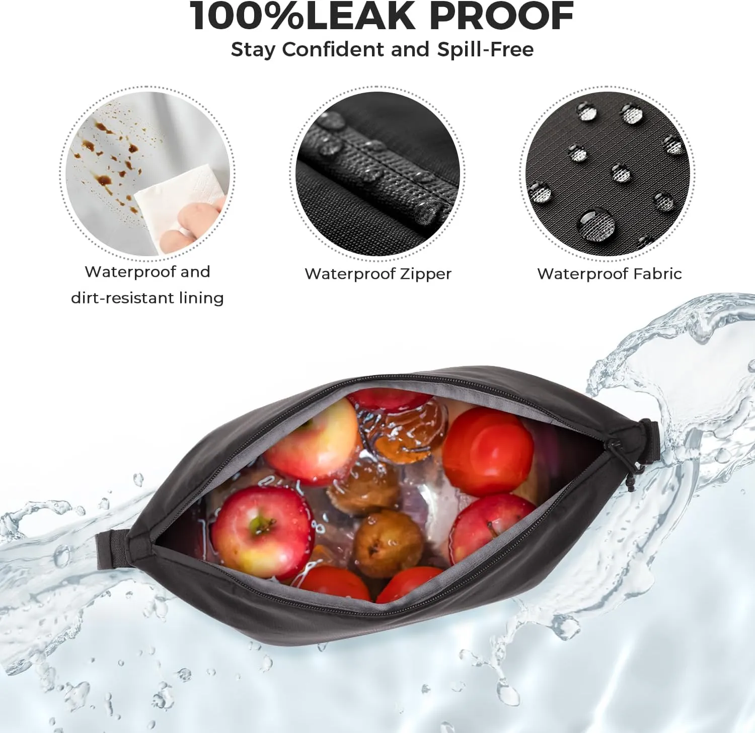 Lunch Bag for Women & Men Crossbody Lunch Box, Leakproof Cooler Bag Fresh Keep Food Lunch Containers High Capacity Reusable Loncheras para Mujer With Zipper Wate Bottle Holder for Work, Picnic, Travel