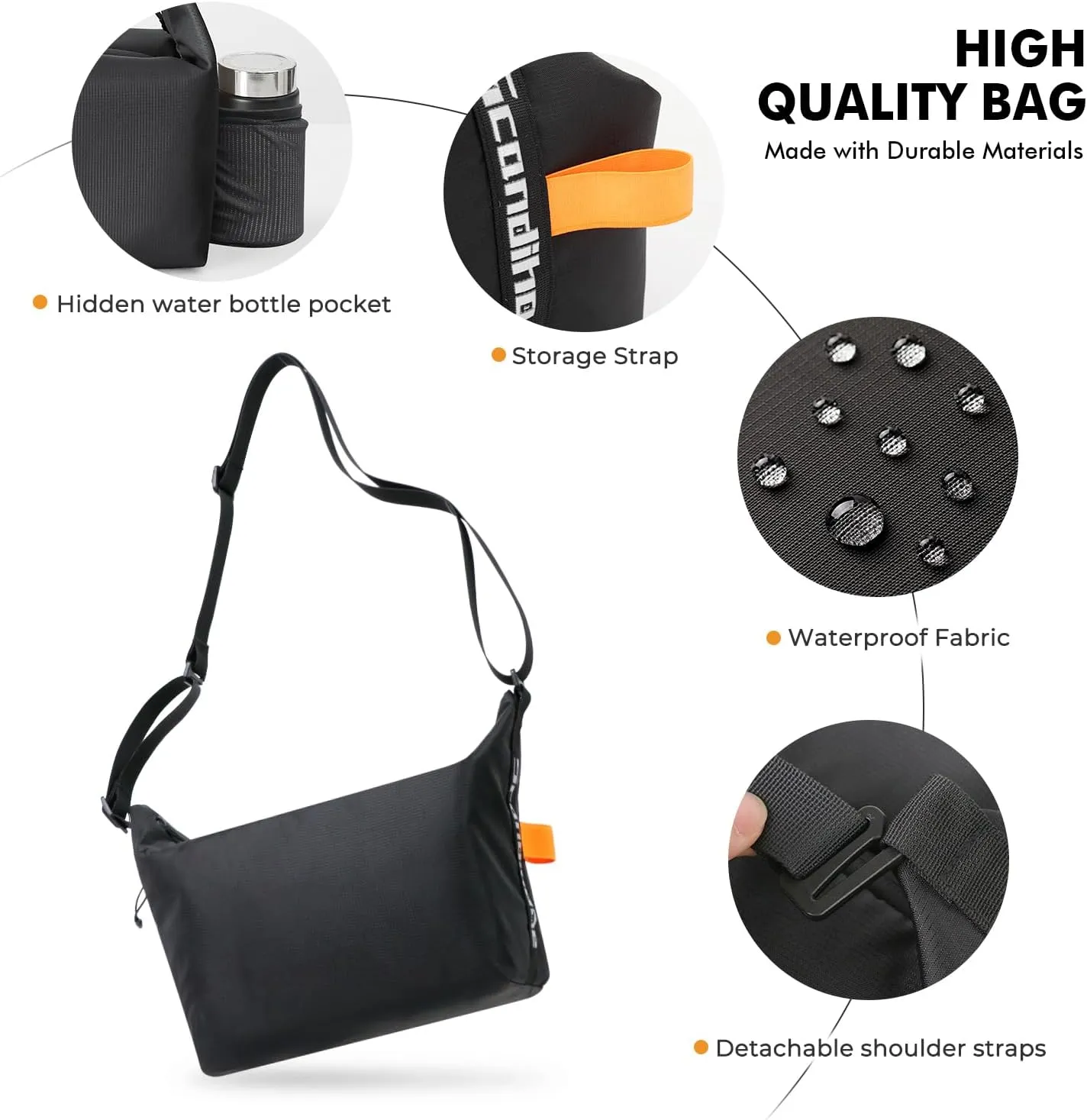 Lunch Bag for Women & Men Crossbody Lunch Box, Leakproof Cooler Bag Fresh Keep Food Lunch Containers High Capacity Reusable Loncheras para Mujer With Zipper Wate Bottle Holder for Work, Picnic, Travel