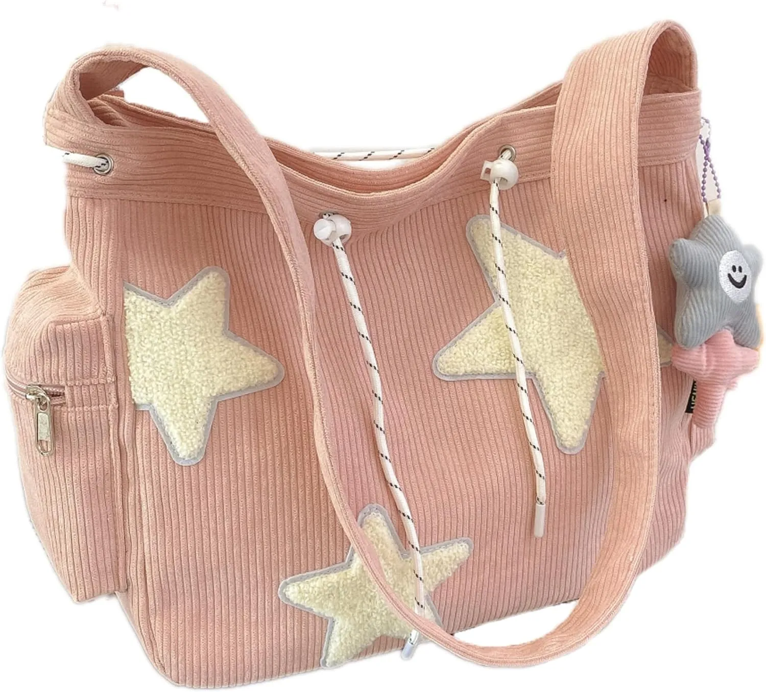 Makukke Y2K Corduroy Shoulder Bag Women, Cute Tote Bag Large Crossbody Bag for Office Work Travel Shopping