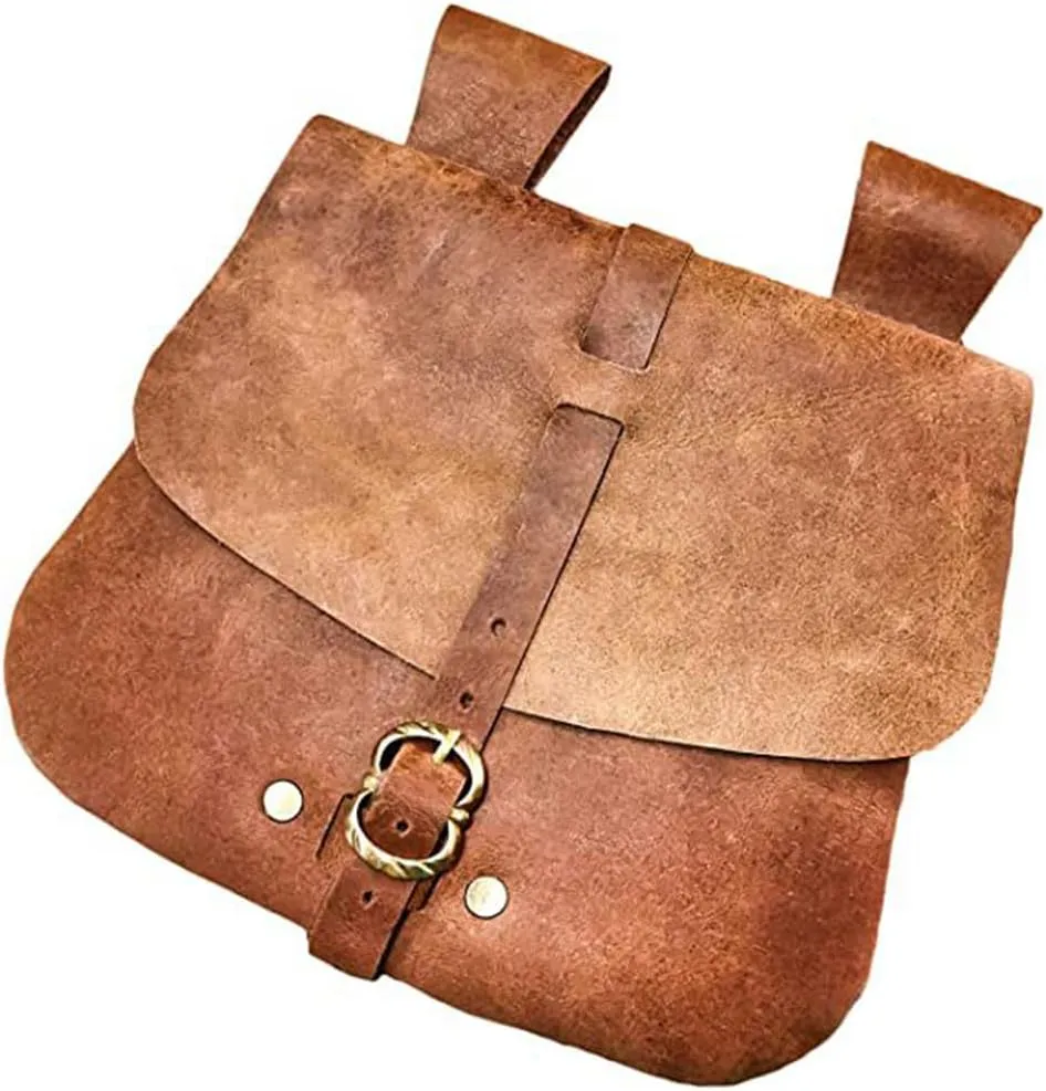 Medieval Leather Belt Bag Viking Renaissance Pouch Bag for LARP Reenactment & Ren Fair