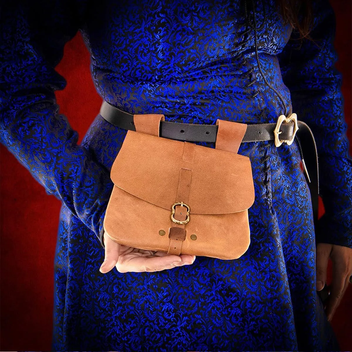 Medieval Leather Belt Bag Viking Renaissance Pouch Bag for LARP Reenactment & Ren Fair