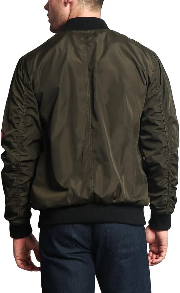 Men's Contrast Lightweight Bomber Flight Jacket