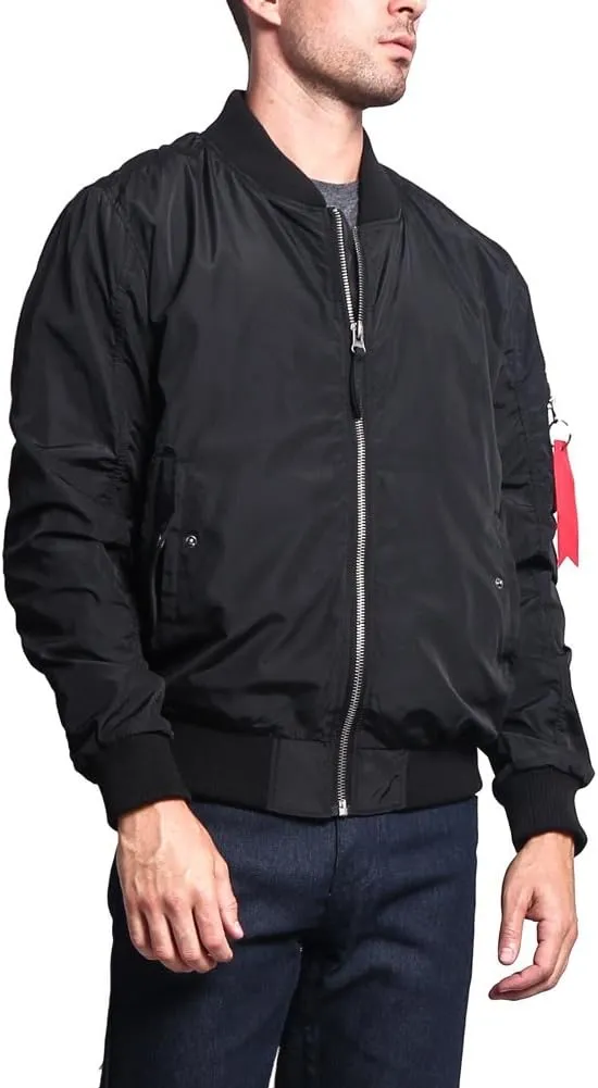 Men's Contrast Lightweight Bomber Flight Jacket