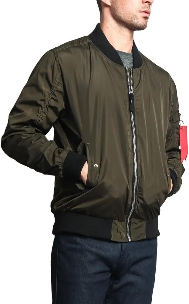 Men's Contrast Lightweight Bomber Flight Jacket