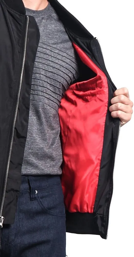 Men's Contrast Lightweight Bomber Flight Jacket