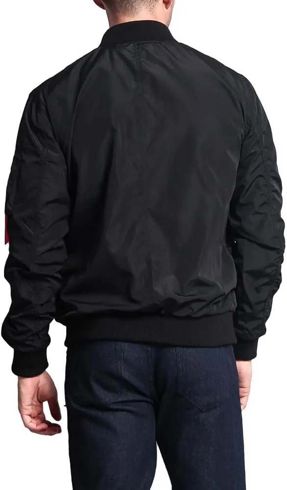 Men's Contrast Lightweight Bomber Flight Jacket