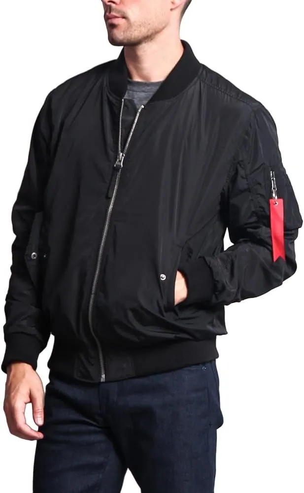 Men's Contrast Lightweight Bomber Flight Jacket