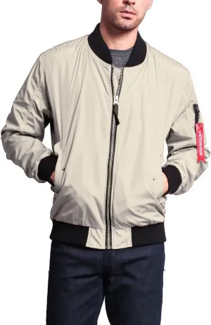 Men's Contrast Lightweight Bomber Flight Jacket