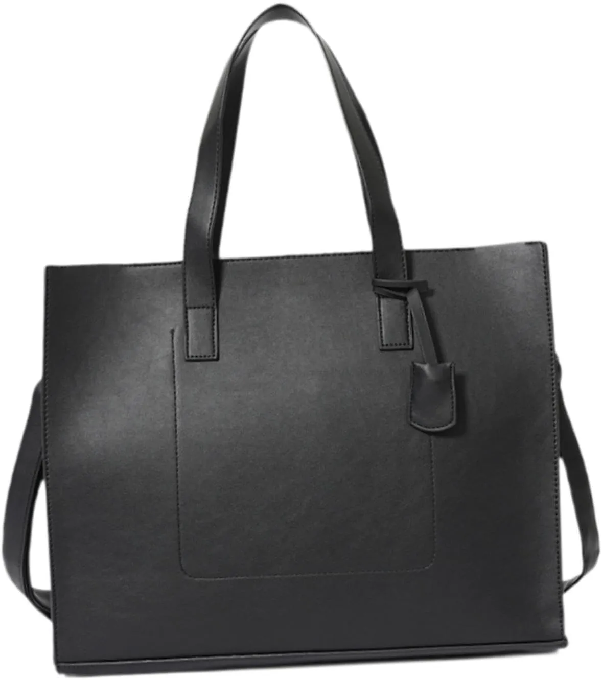 Men's Faux Leather Briefcase for Work or Travel, Black