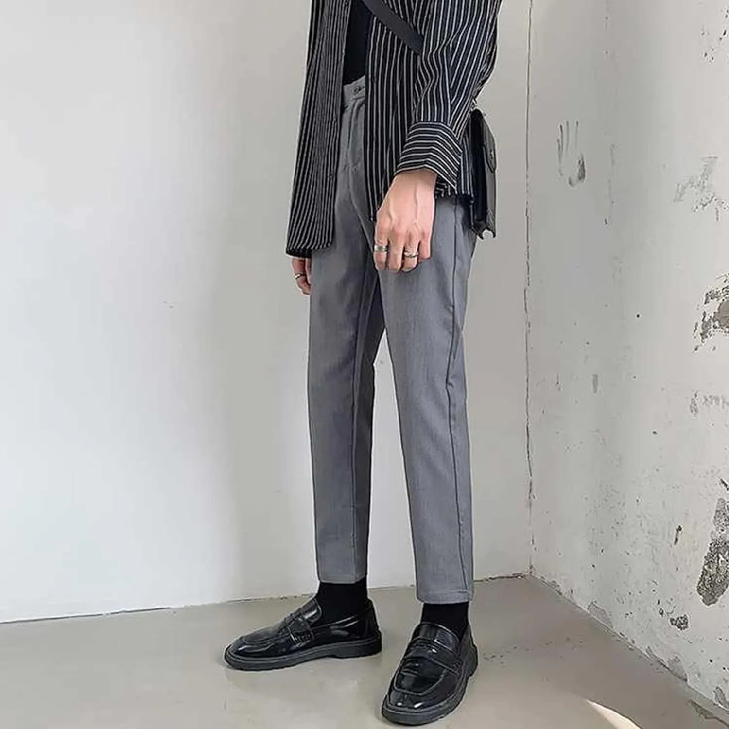 Men's Slim-Fit Casual Stretch Khaki Pant Classic Flat Front Stretch Solid Chino Deck Pant Relaxed Cargo Pant