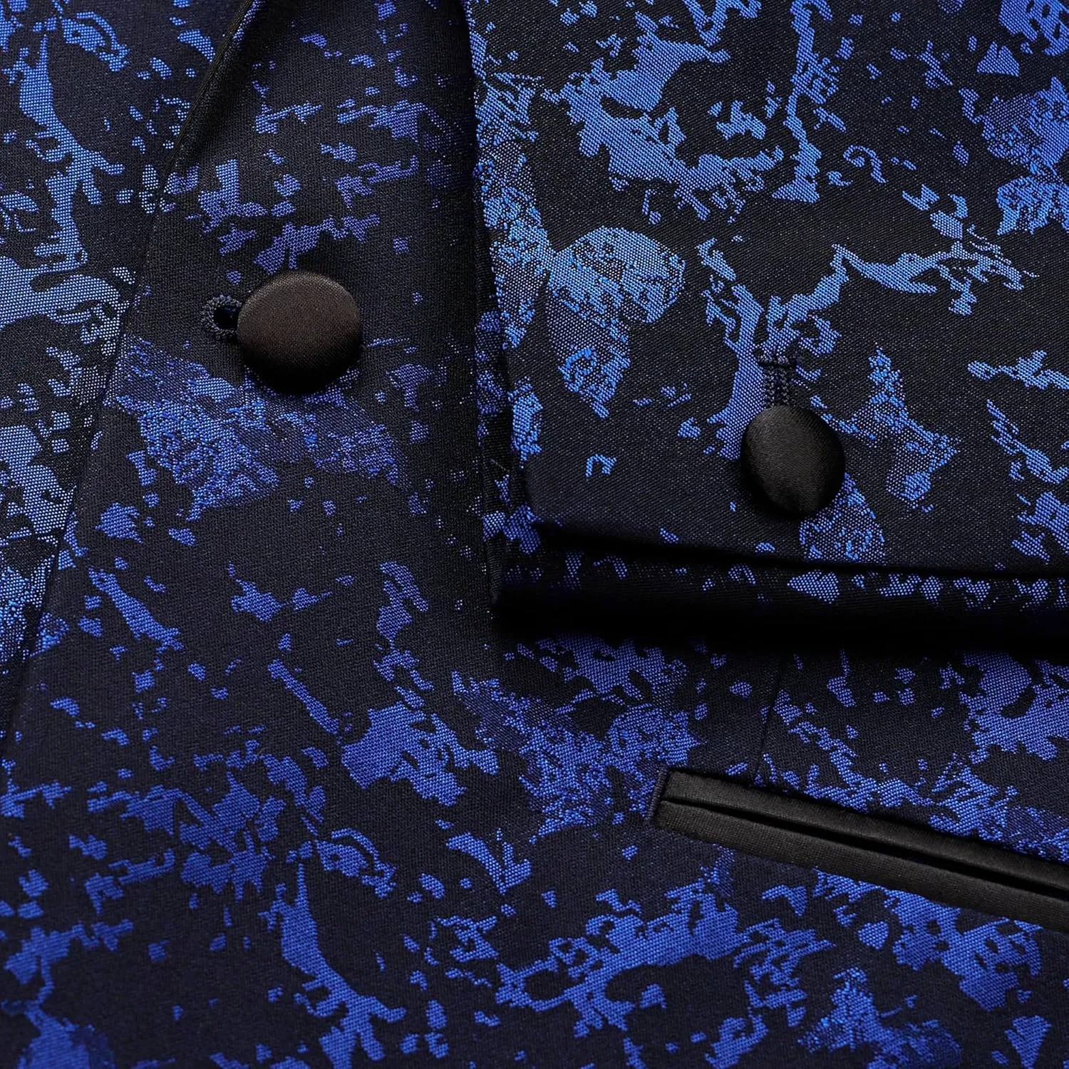 Men's Slim Fit Floral Pattern Peak Lapel Tuxedo Dinner Jacket