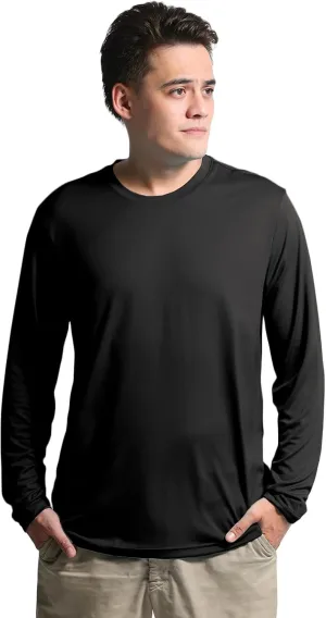 Men's Stay Fresh, Breathable, Quick-Dry UPF UV Sun Protection Zip Long Sleeve Pullover Shirt for Running, Hiking