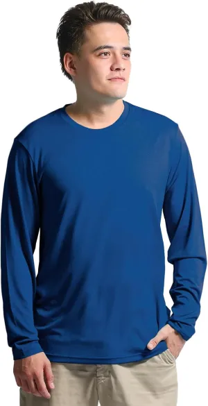 Men's Stay Fresh, Breathable, Quick-Dry UPF UV Sun Protection Zip Long Sleeve Pullover Shirt for Running, Hiking