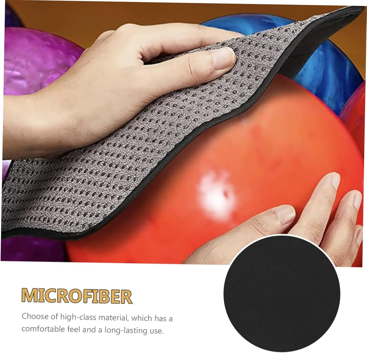 Microfiber Bowling Ball Towel 2pcs Cleaning Pad for Dust Polish Perfect for Bowling Supplies