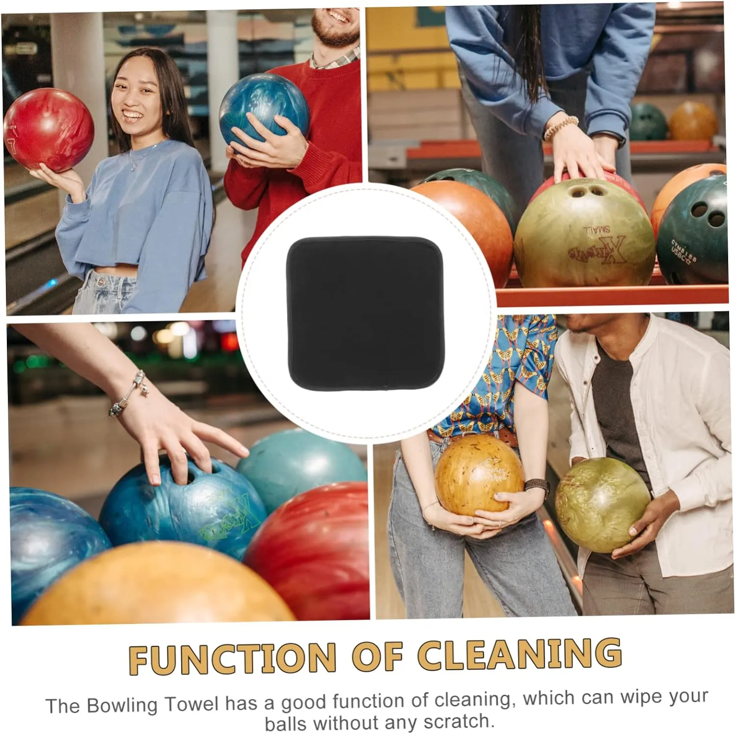 Microfiber Bowling Ball Towel 2pcs Cleaning Pad for Dust Polish Perfect for Bowling Supplies