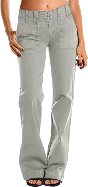 Mid Rise Jeans for Women Wid Leg Straight Leg Flare Pants Trendy