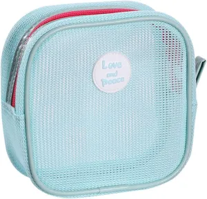 Mini Clear Toiletry Bag Summer Grid Toiletry Bag Bathroom Organizer for Men Women Travel EssentialsOutdoor Utility Bag (Blue)