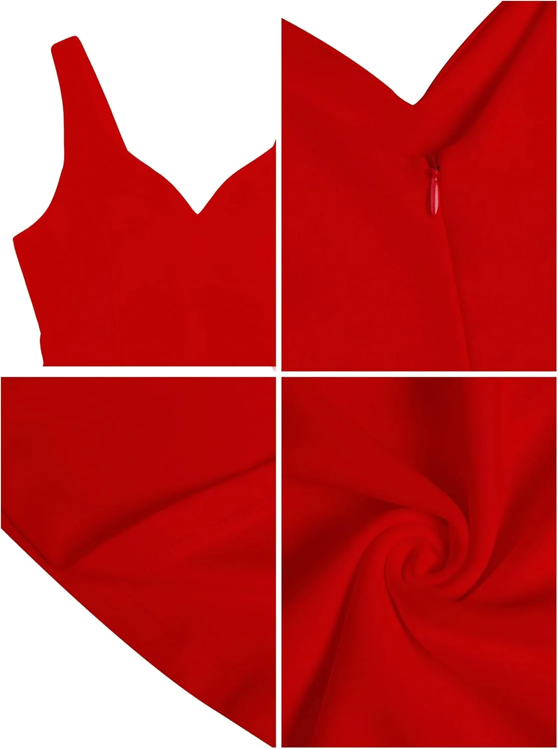 Missufe Women's Sleeveless Sweetheart Fit and Flared A-Line Swing Party Cocktail Mini Tank Dress