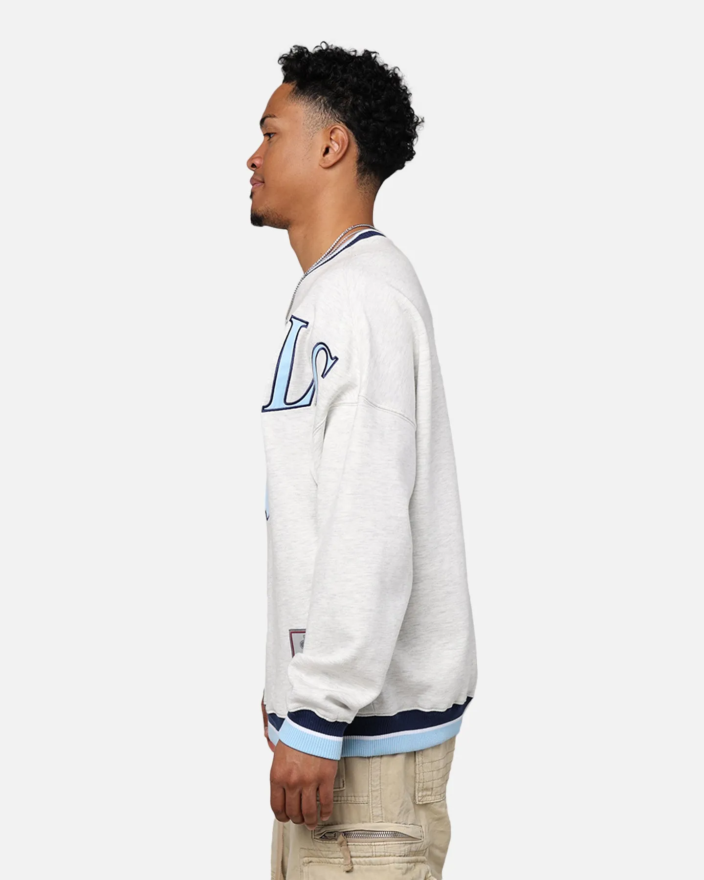 Mitchell & Ness North Carolina Tar Heels Shooting Crewneck Silver Marle