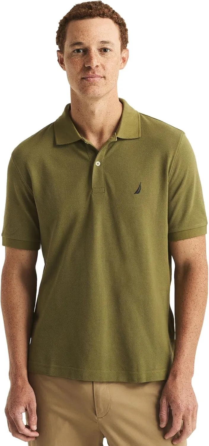 Nautica Men's Classic Fit Short Sleeve Solid Deck Polo Shirt