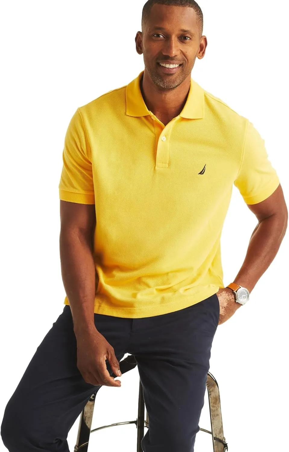 Nautica Men's Classic Fit Short Sleeve Solid Deck Polo Shirt