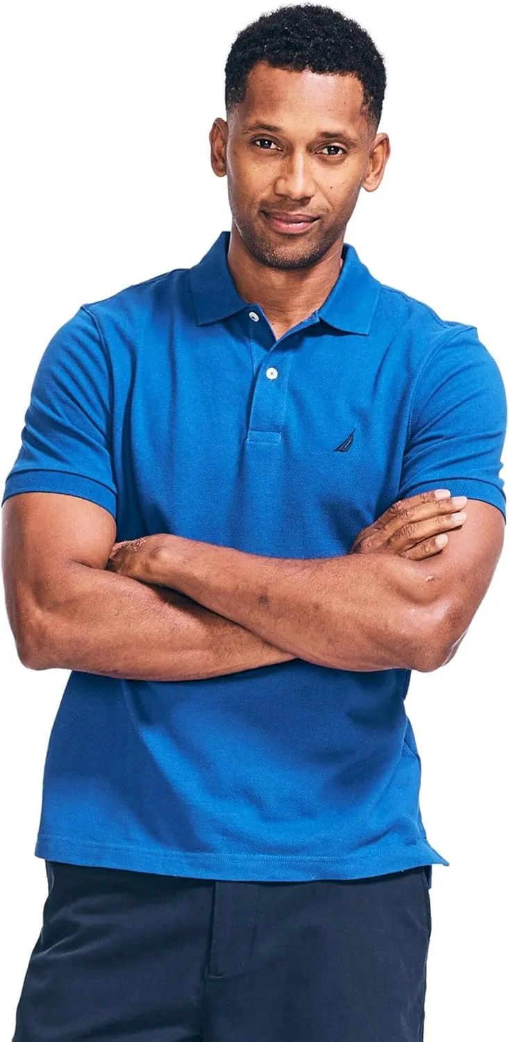 Nautica Men's Classic Fit Short Sleeve Solid Deck Polo Shirt