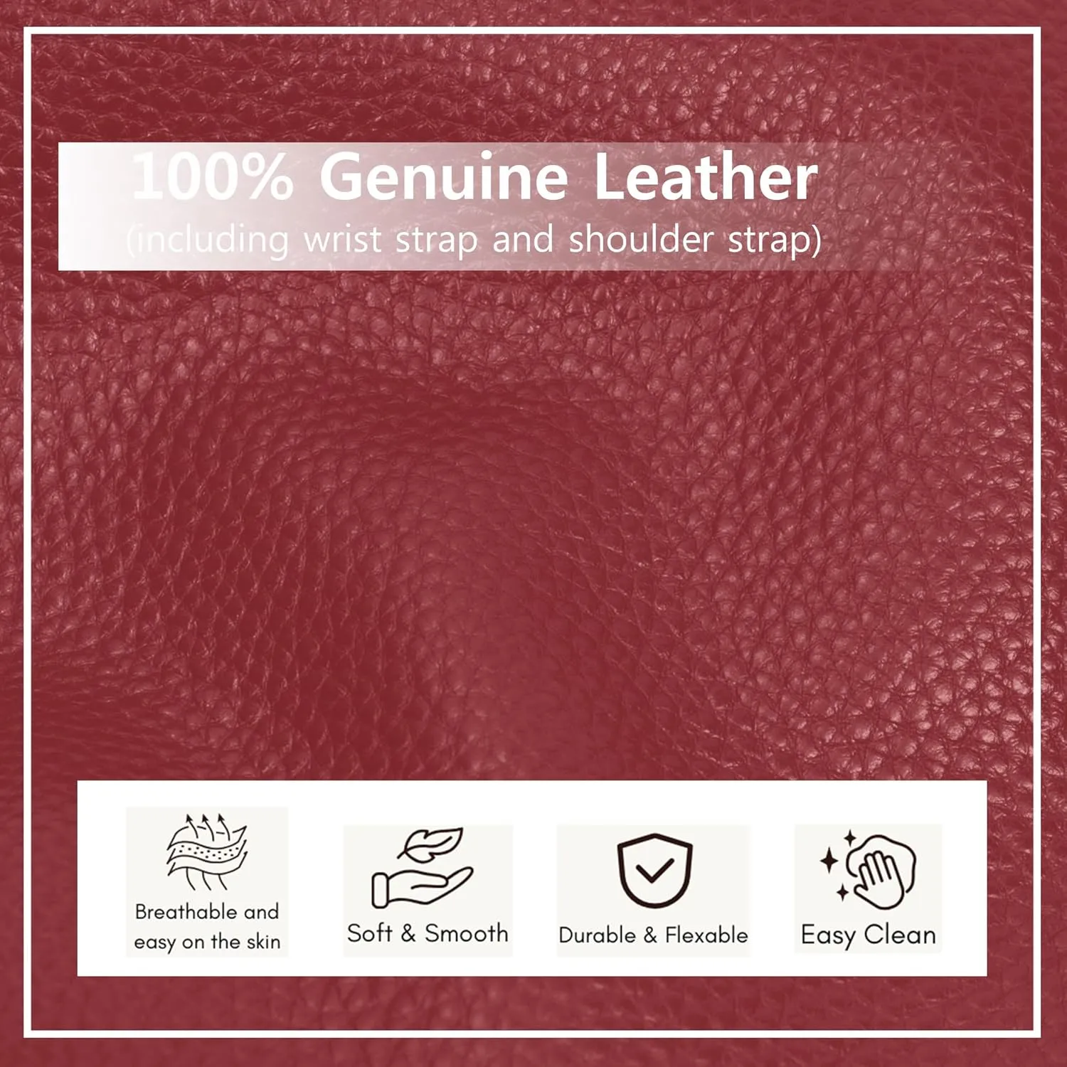 NGIL Women Genuine Leather Crossbody Wristlet, Women's Handbag, Chic Shoulder Bag Small Wristlet Wallet, Golden Accent Zipper