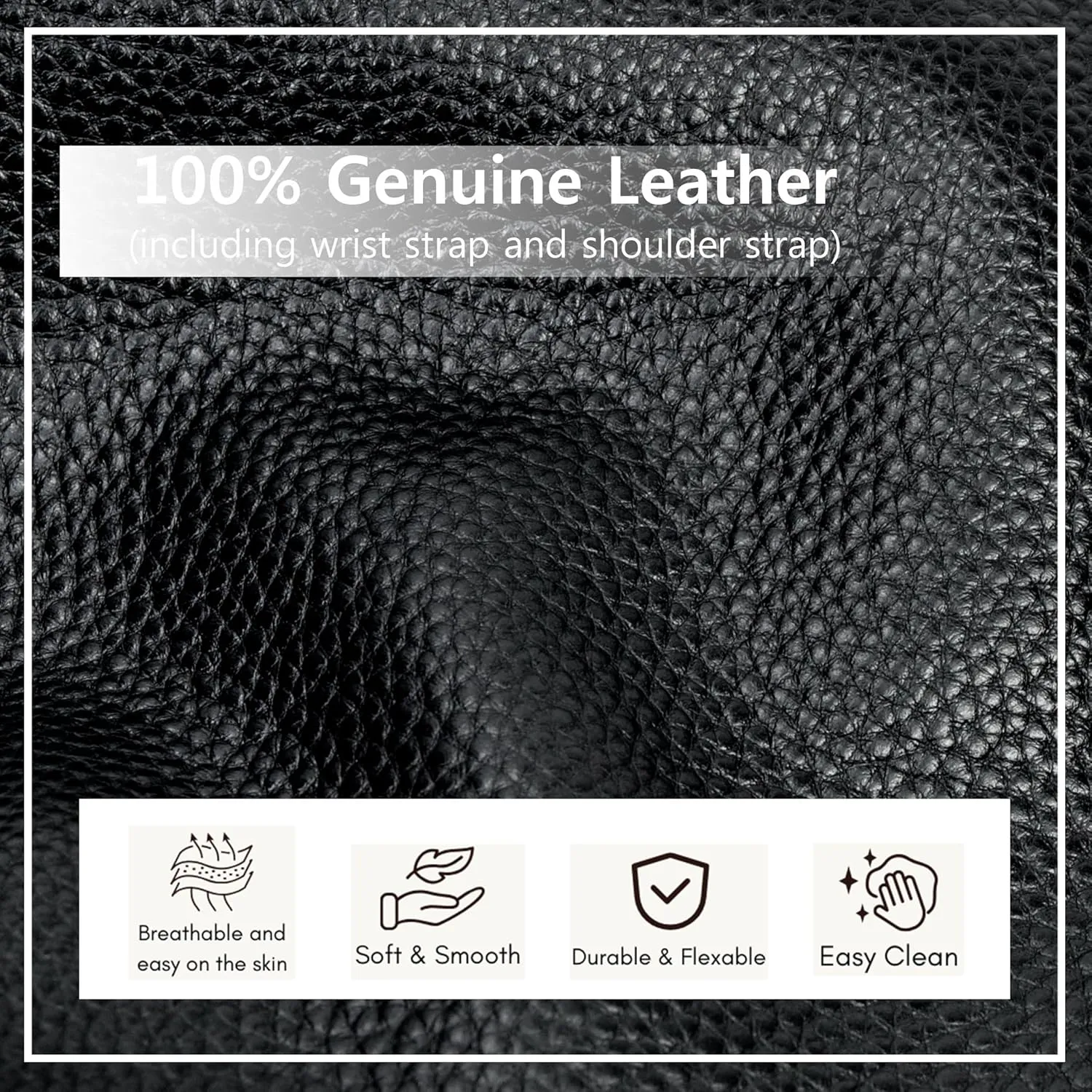 NGIL Women Genuine Leather Crossbody Wristlet, Women's Handbag, Chic Shoulder Bag Small Wristlet Wallet, Golden Accent Zipper