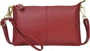 NGIL Women Genuine Leather Crossbody Wristlet, Women's Handbag, Chic Shoulder Bag Small Wristlet Wallet, Golden Accent Zipper
