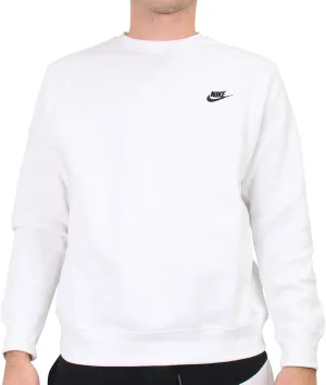 NIKE Men's Nsw Club Crew, White/Black, Small
