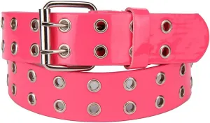 NYFASHION101 Solid Rich Fashion Color Double Grommet Belt