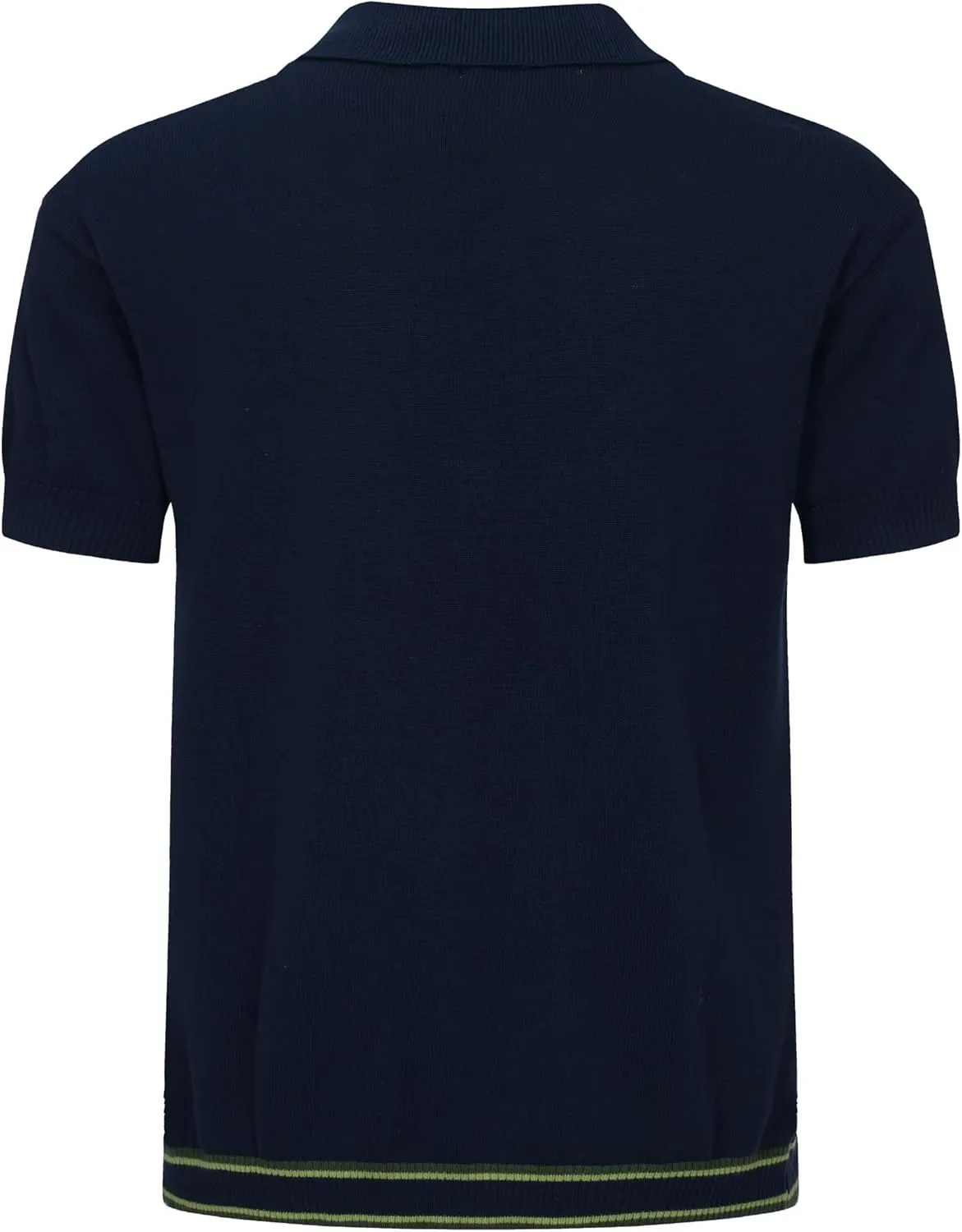 OXKNIT Mens Knitted Vintage Polo, Gradient Stripe Short Sleeve Retro Polo Shirt for Men 60s&70s
