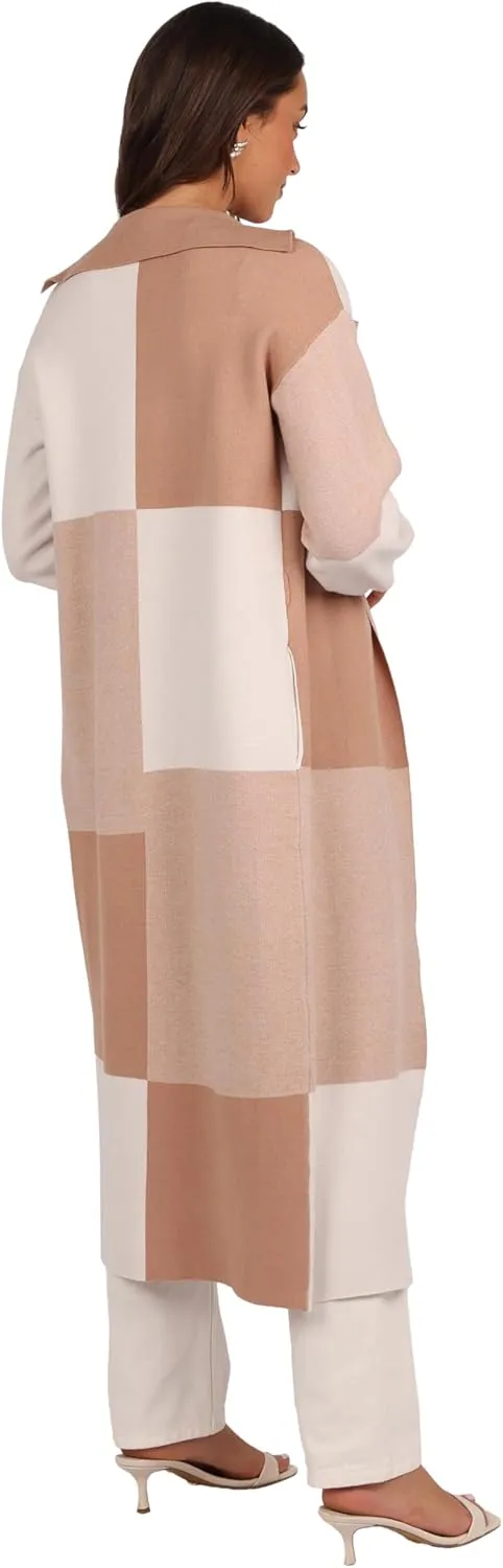 Petal & Pup womens Kingston Large Check Long Cardigan