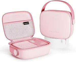 Pink Makeup Case  Macaron Color Hard Shell Cosmetic Travel Case with Compartments, Waterproof & Durable, Portable Organizer for Make up, Skincare, and Accessories (Blush Pink)