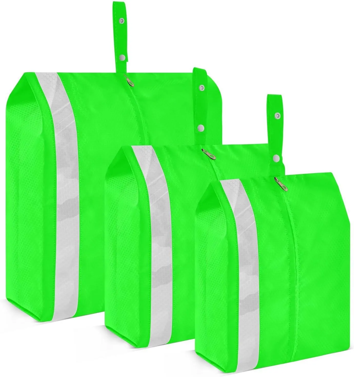 Plain Neon Green Solid Color Packing Cubes Set of 3, Lightweight Travel Luggage Organizers Foldable Bags for Easy Packing and Organization