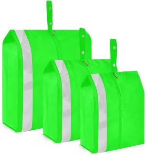 Plain Neon Green Solid Color Packing Cubes Set of 3, Lightweight Travel Luggage Organizers Foldable Bags for Easy Packing and Organization
