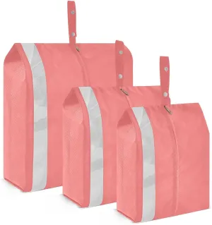 Plain Pink Solid Color Packing Cubes Set of 3, Lightweight Travel Luggage Organizers Foldable Bags for Easy Packing and Organization