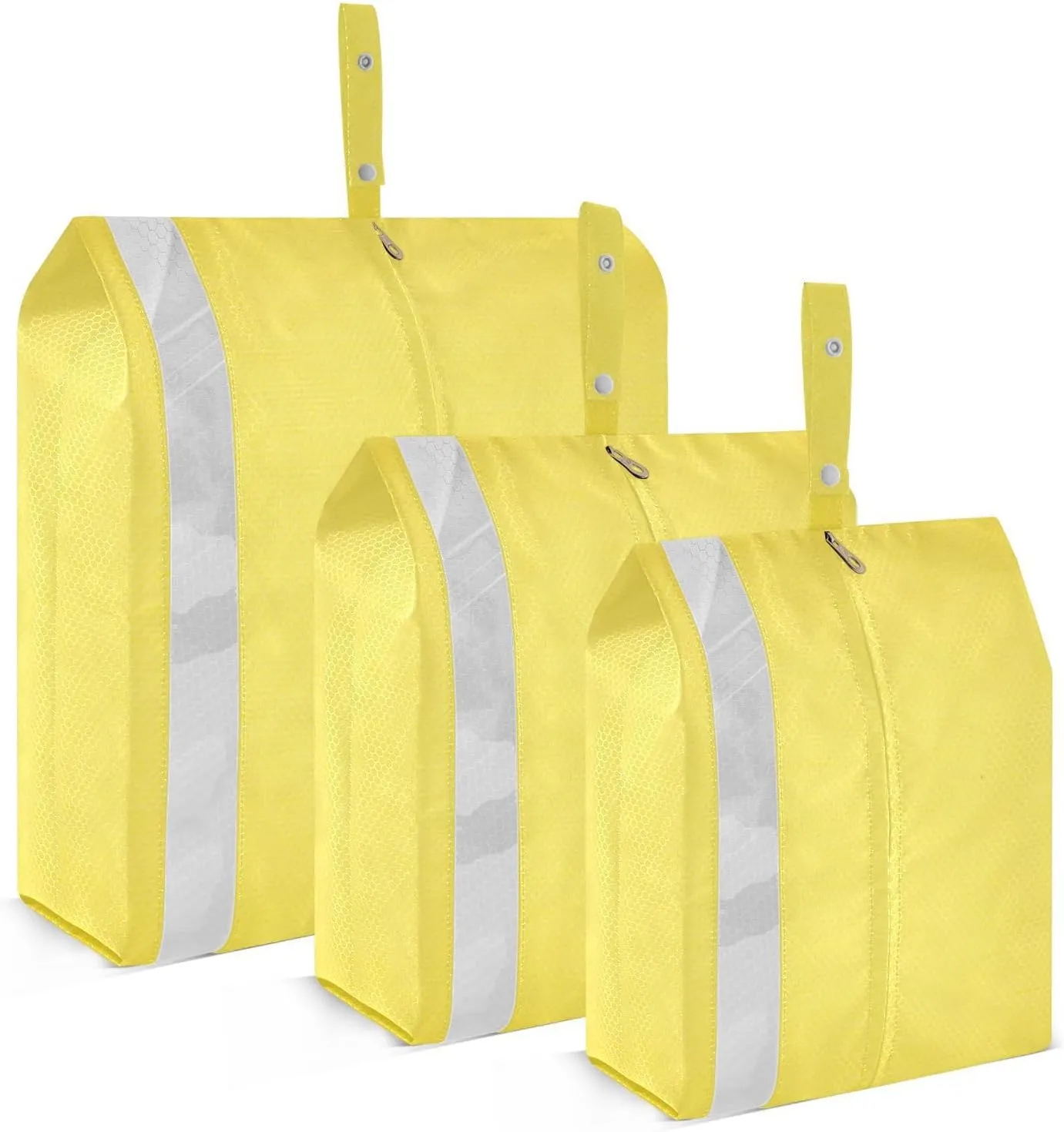 Plain Yellow Solid Color Packing Cubes Set of 3, Lightweight Travel Luggage Organizers Foldable Bags for Easy Packing and Organization
