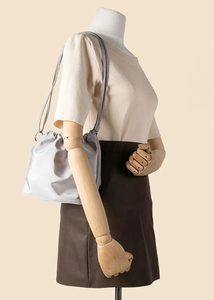 Pocadri Trendy Nylon Crossbody Bag for Women Casual Shoulder Purse with Drwastring Bucket Satchel