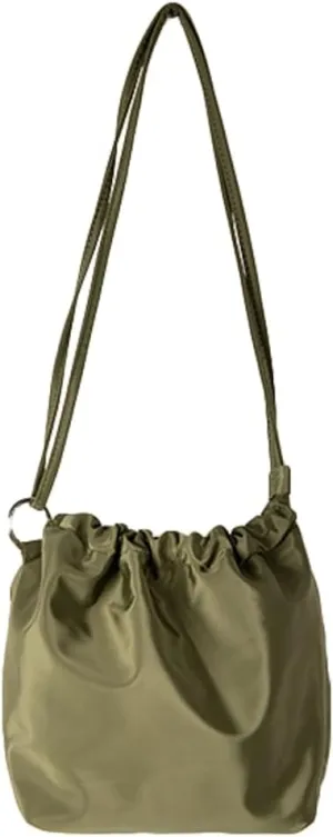 Pocadri Trendy Nylon Crossbody Bag for Women Casual Shoulder Purse with Drwastring Bucket Satchel
