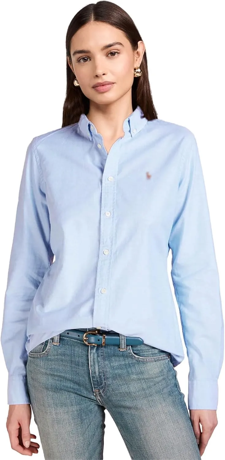 Polo Women's Classic Fit Long Sleeve Button Down Oxford Shirt