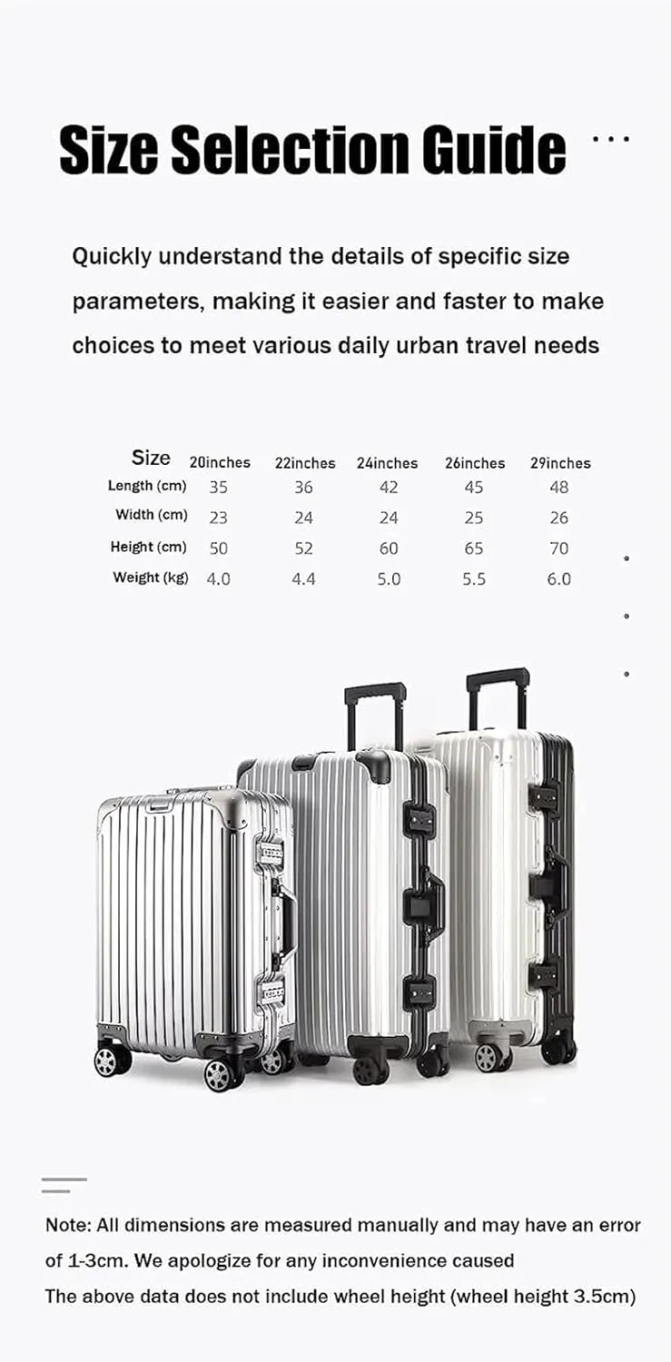 Portable Luggage Suitcases with Wheels Carry On Luggage Suitcase Zipperless Aluminum Frame Luggage Large Capacity Hardshell Suitcase Exquisite (Blue 24)