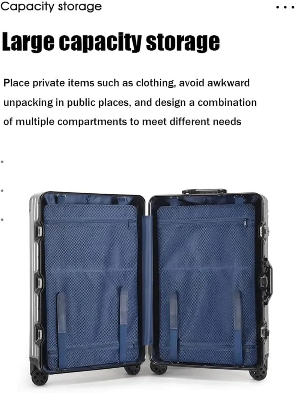 Portable Luggage Suitcases with Wheels Carry On Luggage Suitcase Zipperless Aluminum Frame Luggage Large Capacity Hardshell Suitcase Exquisite (Blue 24)