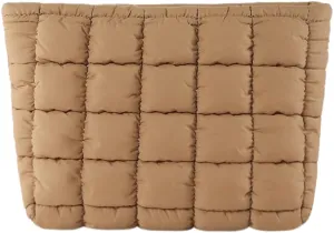 Puffy Quilted Makeup Bag Cosmetic Bags Travel Cute Puffer Solid Toiletry Organizer Pouch Storage Clutch for Women